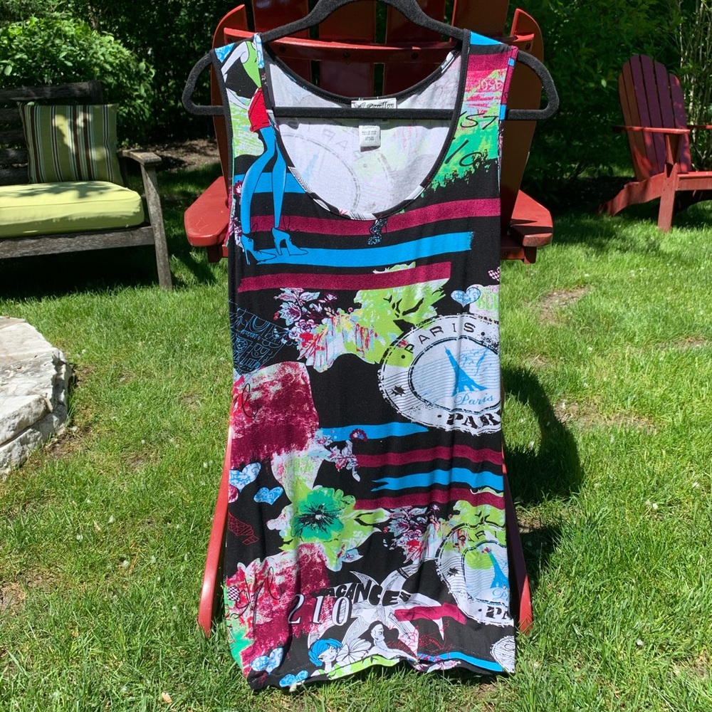 Paris Themed Summery Sleeveless Mini Dress